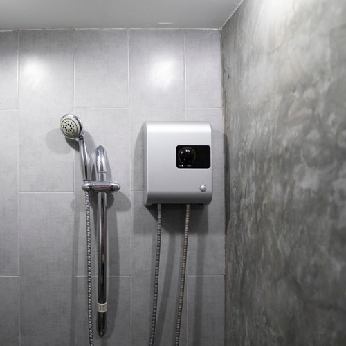 tankless water heater inside a shower