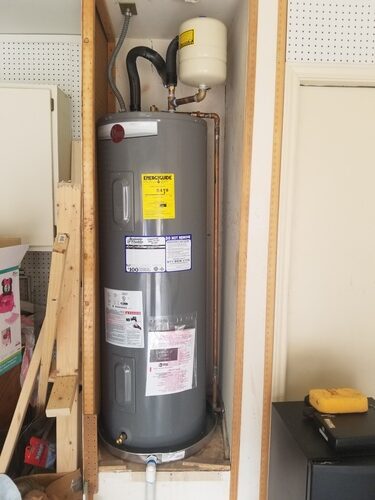 water heater being installed 